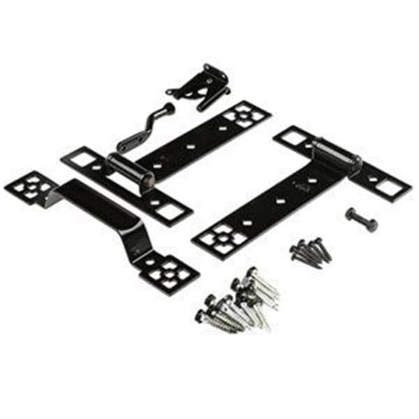 National Hardware National Manufacturing & Spectrum Brands HHI 257820 V8432 Gate Suite Kit with Hinges; Black 257820 - main